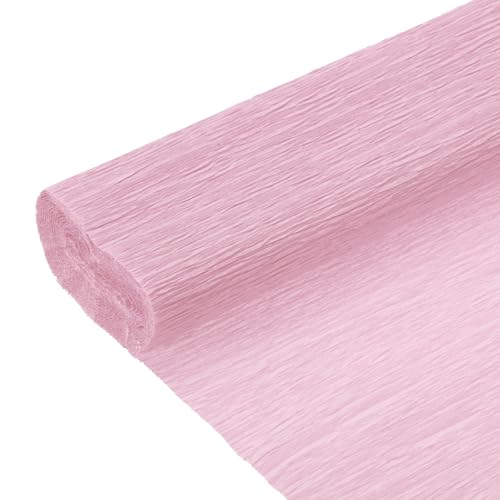 QUARKZMAN Krepppapier Blassrosa 25 cm x 250 cm, Papierblumen Kreppband Crepe Papier, Floristenkrepp für Handwerke Party Schulpapier Kräuselpapier Verpackung Blumen DIY von QUARKZMAN