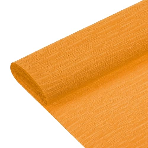 QUARKZMAN Krepppapier Orange Gelb 25 cm x 250 cm, Papierblumen Kreppband Crepe Papier, Floristenkrepp für Handwerke Party Schulpapier Kräuselpapier Verpackung Blumen DIY von QUARKZMAN
