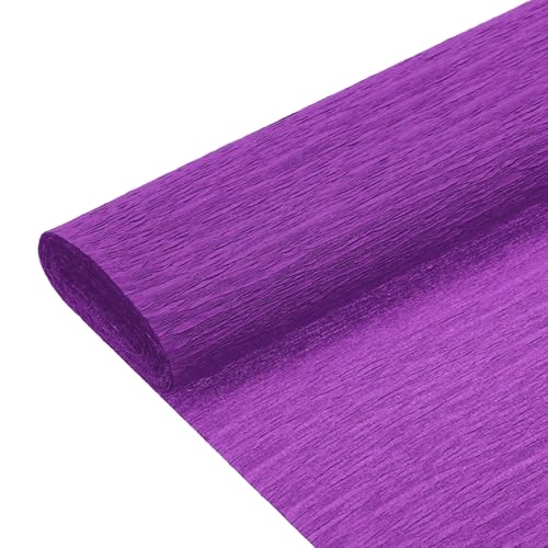 QUARKZMAN Krepppapier Violett 25 cm x 250 cm, Papierblumen Kreppband Crepe Papier, Floristenkrepp für Handwerke Party Schulpapier Kräuselpapier Verpackung Blumen DIY von QUARKZMAN