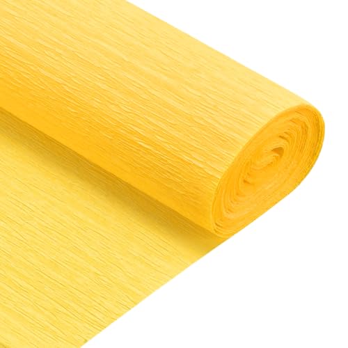 QUARKZMAN Krepppapierrolle 5 Fuß Lang 20 Zoll Breit Für Hochzeitszeremonie Verschiedene Große Festivals Dekoration Goldgelb Packung Mit 2 von QUARKZMAN