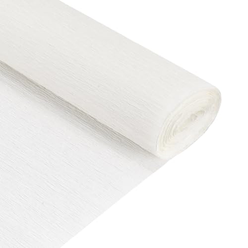 QUARKZMAN Krepppapierrolle 5 Fuß Lang 20 Zoll Breit Für Hochzeitszeremonie Verschiedene Große Festivals Dekoration Weiß von QUARKZMAN