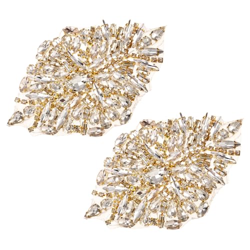 QUARKZMAN Kristall Strass Applikation handgefertigte Näh-Applikation in Tropfenform zum Aufbügeln für Brautkleid Schuhdekoration Gold QUARKZMAN Kristall Strass Applikation handgefertigte Näh-Applikation in Tropfenform zum Aufbügeln für Brautkleid Schuhdekoration Gold von QUARKZMAN