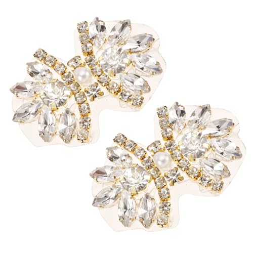 QUARKZMAN Kristall Strass Applikation mit Perlen handgefertigte Schmetterling Aufbügel-Applikation für Brautkleid Gürtel Schuhdekoration Gold von QUARKZMAN