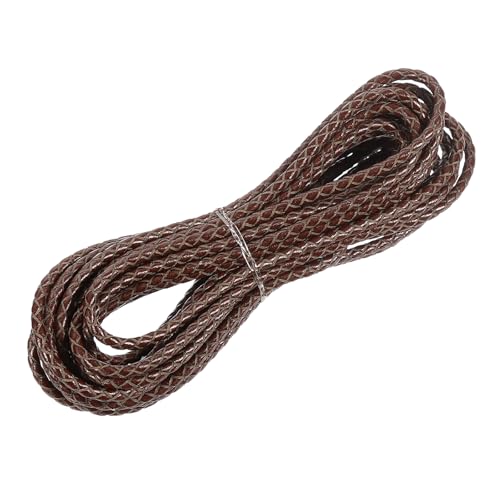 QUARKZMAN Kunstleder Geflochtene Schnur, Runde Leder Bolo Krawatte Schnur Seil für Handwerk, Schmuckherstellung, Halskette, Armbänder, 3mm x 5m, Retro Dunkelbraun QUARKZMAN Kunstleder Geflochtene Schnur, Runde Leder Bolo Krawatte Schnur Seil für Handwerk, Schmuckherstellung, Halskette, Armbänder, 3mm x 5m, Retro Dunkelbraun von QUARKZMAN