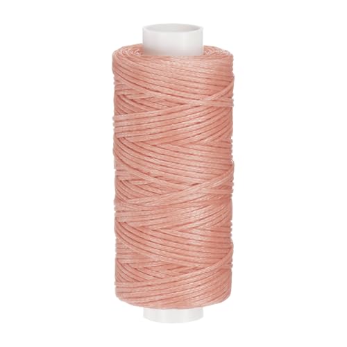 QUARKZMAN Leder Nähgewachstes Faden, 55 Yards / 50m 0,8mm 150D Flaches Polyester Allzweckfäden für Lederhandwerk, Buchbinden, Schuhreparatur, Pink von QUARKZMAN