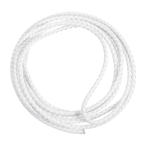 QUARKZMAN Lederband, 2,2 Meter, 4 mm Durchmesser, geflochtener Streifen für Geldbörse, Handtasche, Schnürsenkel, DIY-Basteln, Armbandherstellung, Weiß QUARKZMAN Lederband, 2,2 Meter, 4 mm Durchmesser, geflochtener Streifen für Geldbörse, Handtasche, Schnürsenkel, DIY-Basteln, Armbandherstellung, Weiß von QUARKZMAN