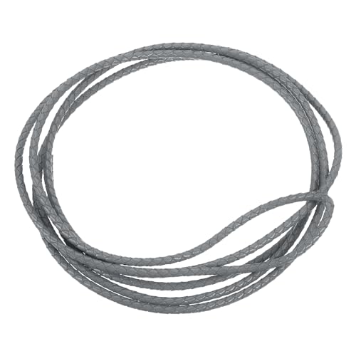 QUARKZMAN Lederband, 2,2 Meter 5mm Durchmesser Geflochtener Schnurstreifen für Geldbörse Handtasche Schnürsenkel DIY Basteln Armbandherstellung, Grau QUARKZMAN Lederband, 2,2 Meter 5mm Durchmesser Geflochtener Schnurstreifen für Geldbörse Handtasche Schnürsenkel DIY Basteln Armbandherstellung, Grau von QUARKZMAN