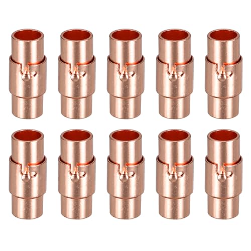 QUARKZMAN Lederkordel-Endkappe, 10 Stück 5mm Loch Leder Magnetverschlüsse, Kordel-Endkappen Verschlüsse Leder Kordel Schnalle für Schmuckherstellung DIY Zubehör Basteln, Roségold von QUARKZMAN
