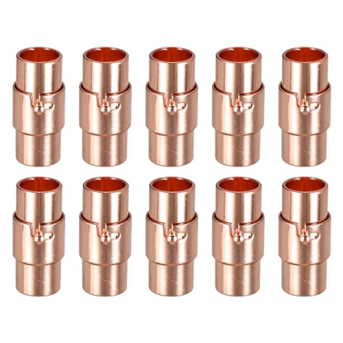 QUARKZMAN Lederkordel-Endkappe, 10 Stück 6mm Loch Leder Magnetverschlüsse, Kordel-Endkappen Verschlüsse Leder Kordel Schnalle für Schmuckherstellung DIY Zubehör Basteln, Roségold von QUARKZMAN