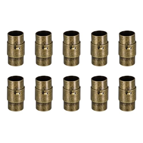 QUARKZMAN Lederkordel-Endkappe, 10 Stück 8mm Loch Leder Magnetverschlüsse, Kordel-Endkappen Verschlüsse Leder Kordel Schnalle für Schmuckherstellung DIY Zubehör Basteln, Bronze QUARKZMAN Lederkordel-Endkappe, 10 Stück 8mm Loch Leder Magnetverschlüsse, Kordel-Endkappen Verschlüsse Leder Kordel Schnalle für Schmuckherstellung DIY Zubehör Basteln, Bronze von QUARKZMAN
