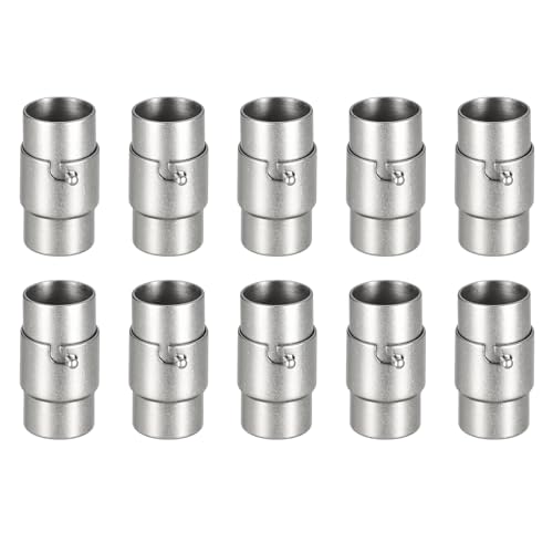 QUARKZMAN Lederkordel-Endkappe, 10 Stück 8mm Loch Leder Magnetverschlüsse, Kordel-Endkappen Verschlüsse Leder Kordel Schnalle für Schmuckherstellung DIY Zubehör Basteln, Grau von QUARKZMAN