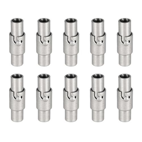 QUARKZMAN Lederkordel-Endverschluss, 10 Stück 3mm Loch Leder Magnetverschlüsse, Kordel-Endkappen Verschlüsse Leder Kordel Schnalle für Schmuckherstellung DIY Zubehör Basteln, Grau von QUARKZMAN