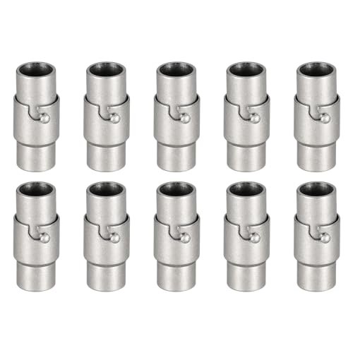 QUARKZMAN Lederkordel-Endverschluss, 10 Stück 5mm Loch Leder Magnetverschlüsse, Kordel-Endkappen Verschlüsse Leder Kordel Schnalle für Schmuckherstellung DIY Zubehör Basteln, Grau von QUARKZMAN