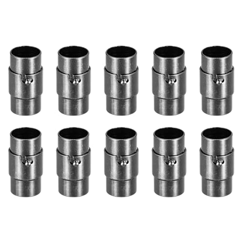 QUARKZMAN Lederkordel-Endverschluss, 10 Stück 8mm Loch Leder Magnetverschlüsse, Kordel-Endkappen Verschlüsse Leder Kordel Schnalle für Schmuckherstellung DIY Zubehör Basteln, Schwarz von QUARKZMAN