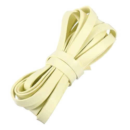 QUARKZMAN Lederschnur Flaches Lederband, 5,5 Yard Lederriemen 5 Meter 10mm Lederschnur Lederstreifen Schnürsenkel für DIY Bastelarbeiten, Herstellung Armbänder Handtaschengurten, Beige Weiß QUARKZMAN Lederschnur Flaches Lederband, 5,5 Yard Lederriemen 5 Meter 10mm Lederschnur Lederstreifen Schnürsenkel für DIY Bastelarbeiten, Herstellung Armbänder Handtaschengurten, Beige Weiß von QUARKZMAN