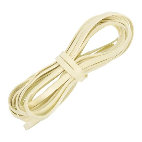 QUARKZMAN Lederschnur Flaches Lederband, 5,5 Yard Lederriemen 5 Meter 6mm Lederschnur Lederstreifen Schnürsenkel für DIY Handwerk Herstellung Armbänder Geldbörsenriemen, Beige Weiß QUARKZMAN Lederschnur Flaches Lederband, 5,5 Yard Lederriemen 5 Meter 6mm Lederschnur Lederstreifen Schnürsenkel für DIY Handwerk Herstellung Armbänder Geldbörsenriemen, Beige Weiß von QUARKZMAN