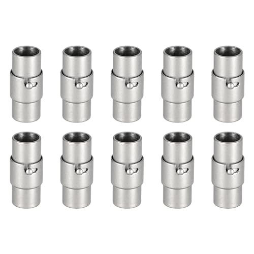 QUARKZMAN Leder Kordel Endkappen Armband Verschluss, 10 Stück 6mm Loch Magnetische Verschlüsse für Lederband, Kordel Endkappenn Verschluss für Armbänder Schmuckherstellung DIY Basteln, Grau QUARKZMAN Leder Kordel Endkappen Armband Verschluss, 10 Stück 6mm Loch Magnetische Verschlüsse für Lederband, Kordel Endkappenn Verschluss für Armbänder Schmuckherstellung DIY Basteln, Grau von QUARKZMAN