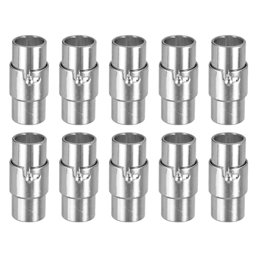 QUARKZMAN Leder Kordel Endkappen Armband Verschluss, 10 Stück 6mm Loch Magnetische Verschlüsse für Lederband, Kordel Endkappenn Verschluss für Armbänder Schmuckherstellung Basteln, Silber QUARKZMAN Leder Kordel Endkappen Armband Verschluss, 10 Stück 6mm Loch Magnetische Verschlüsse für Lederband, Kordel Endkappenn Verschluss für Armbänder Schmuckherstellung Basteln, Silber von QUARKZMAN