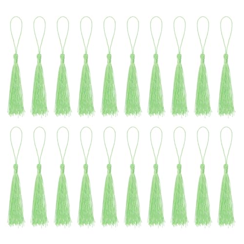 QUARKZMAN Lesezeichen Quasten - 30 Stück 13cm/5" Seidig Weiche Mini Quaste mit Schlaufen für Schlüsselanhänger Abschluss Handgemachtes DIY Bastelzubehör, Mintgrün QUARKZMAN Lesezeichen Quasten - 30 Stück 13cm/5" Seidig Weiche Mini Quaste mit Schlaufen für Schlüsselanhänger Abschluss Handgemachtes DIY Bastelzubehör, Mintgrün von QUARKZMAN