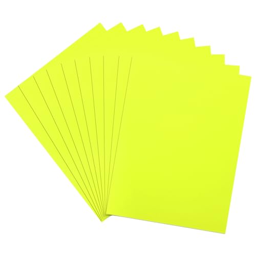 QUARKZMAN Leuchtpapier im Dunkeln 24 Blatt Blanko Neon-Karton 8"x11" 250gsm Fluoreszierendes Schwarzlicht-Poster für Party-Tanzfläche Geisterbedarf, Gelb von QUARKZMAN
