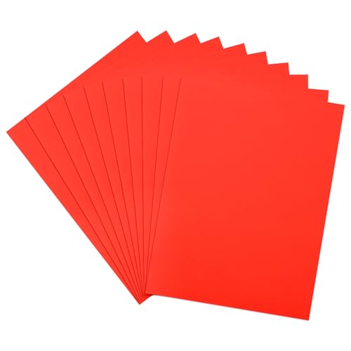 QUARKZMAN Leuchtpapier im Dunkeln 40 Blatt Blanko Neon-Karton 8"x11" 250gsm Fluoreszierendes Schwarzlicht-Poster für Party-Tanzfläche Geisterbedarf, Dunkelorange von QUARKZMAN