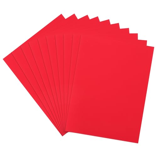 QUARKZMAN Leuchtpapier im Dunkeln 40 Blatt Blanko Neon-Karton 8"x11" 250gsm Fluoreszierendes Schwarzlicht-Poster für Party-Tanzfläche Geisterbedarf, Rot von QUARKZMAN
