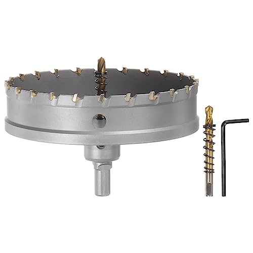 QUARKZMAN Lochsäge 140 mm Hartmetallbohrer Metall Bohrer Hartmetallschneider mit 2 Zentrierbohrer & Sechskantschlüssel für Edelstahl Eisen Legierung Holz Kunststoff Kupfer Aluminum QUARKZMAN Lochsäge 140 mm Hartmetallbohrer Metall Bohrer Hartmetallschneider mit 2 Zentrierbohrer & Sechskantschlüssel für Edelstahl Eisen Legierung Holz Kunststoff Kupfer Aluminum von QUARKZMAN