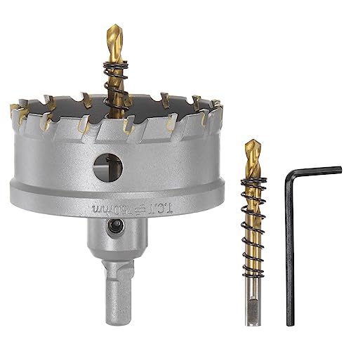 QUARKZMAN Lochsäge 75 mm Hartmetallbohrer Metall Bohrer Hartmetallschneider mit 2 Zentrierbohrer & Sechskantschlüssel für Edelstahl Eisen Legierung Holz Kunststoff Kupfer Aluminum QUARKZMAN Lochsäge 75 mm Hartmetallbohrer Metall Bohrer Hartmetallschneider mit 2 Zentrierbohrer & Sechskantschlüssel für Edelstahl Eisen Legierung Holz Kunststoff Kupfer Aluminum von QUARKZMAN