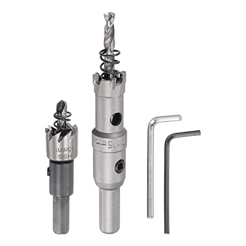QUARKZMAN Lochsägen-Set, 15mm Karbid-Lochschneider und 15mm HSS (High Speed Steel) Bohreröffner, für Edelstahl-Metalllegierung Stahlblech von QUARKZMAN