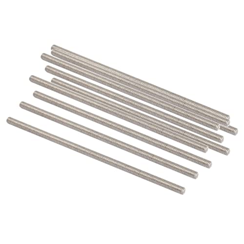 QUARKZMAN M3 x 80mm 0.5mm Steigung Vollgewindestangen x 10 Stück 304 Edelstahl Außengewindestange für Bolzen und Klemmen und Aufhänger und U-Bolzen Silber von QUARKZMAN