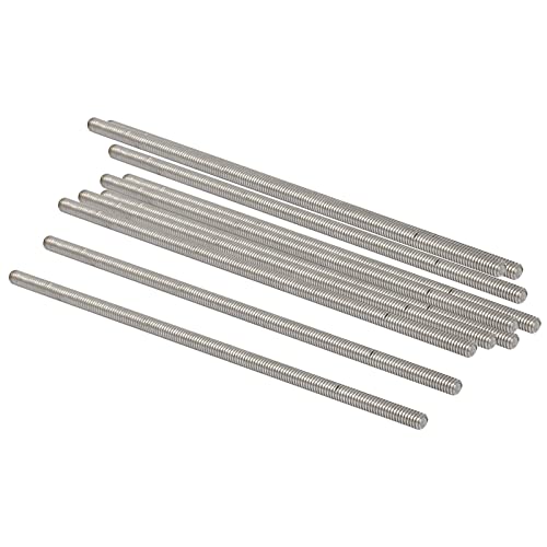 QUARKZMAN M4 x 120mm 0.7mm Steigung Vollgewindestangen x 10 Stück 304 Edelstahl Außengewindestange für Bolzen und Klemmen und Aufhänger und U-Bolzen Silber von QUARKZMAN