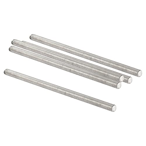 QUARKZMAN M6 x 120mm 1mm Steigung Vollgewindestangen x 5 Stück 304 Edelstahl Außengewindestange für Bolzen und Klemmen und Aufhänger und U-Bolzen Silber von QUARKZMAN