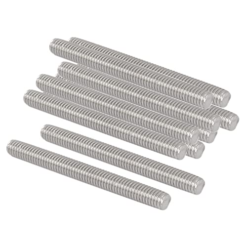 QUARKZMAN M6 x 60mm 1mm Steigung Vollgewindestangen x 10 Stück 304 Edelstahl Außengewindestange für Bolzen und Klemmen und Aufhänger und U-Bolzen Silber von QUARKZMAN