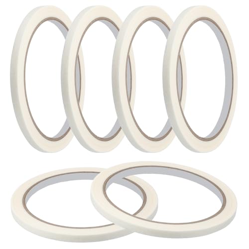 QUARKZMAN Malerkrepp 5 mm x 20 Meter Malerband Klebeband Für DIY Basteln Kunst Wandmalerei Beschriftung Auto Zuhause Büro Dekoration Weiß Packung Mit 6 von QUARKZMAN
