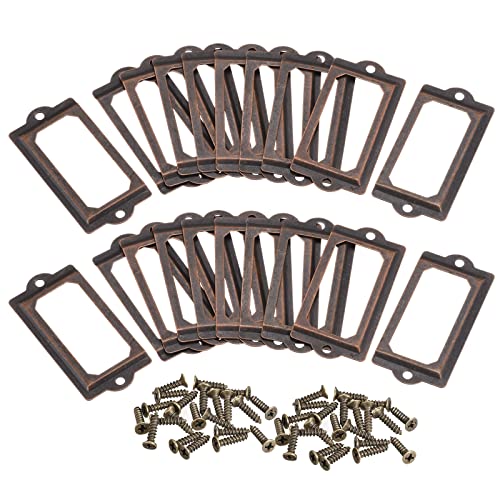 QUARKZMAN Metall-Etikettenhalter, 70x33mm, 20 Stück Dateikarten-Tag-Etikettenhalter-Rahmen für Büro-Bibliotheksschublade Schrankregale, Kupferton QUARKZMAN Metall-Etikettenhalter, 70x33mm, 20 Stück Dateikarten-Tag-Etikettenhalter-Rahmen für Büro-Bibliotheksschublade Schrankregale, Kupferton von QUARKZMAN