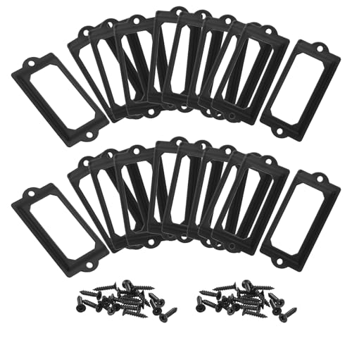 QUARKZMAN Metall-Etikettenhalter, 70x33mm, 30 Stück Dateikarten-Tag-Etikettenhalter-Rahmen für Büro-Bibliotheksschublade Schrankregale, Schwarz QUARKZMAN Metall-Etikettenhalter, 70x33mm, 30 Stück Dateikarten-Tag-Etikettenhalter-Rahmen für Büro-Bibliotheksschublade Schrankregale, Schwarz von QUARKZMAN