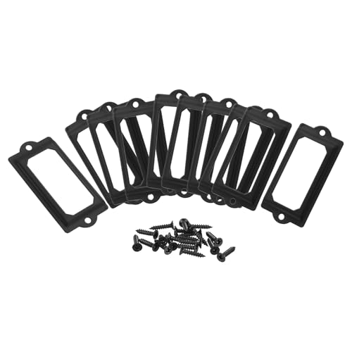 QUARKZMAN Metall-Etikettenhalter, 70x33mm 10 Stück Dateiname Kartenanhänger Etikettenhalter Rahmen für Büro Bibliothek Schublade Schrankregale, Schwarz von QUARKZMAN