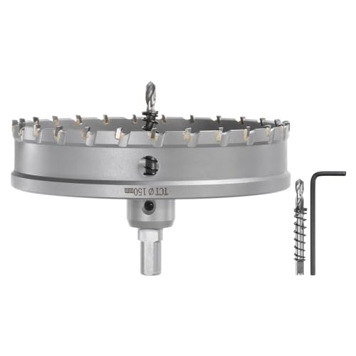 QUARKZMAN Metall-Lochsäge Hartmetall-Schneider 150mm / 5,9" Durchmesser für Edelstahl, Metall, Aluminiumlegierung, Kupfer, Messing, Kunststoff, mit zusätzlichem Zentrum-Bit QUARKZMAN Metall-Lochsäge Hartmetall-Schneider 150mm / 5,9" Durchmesser für Edelstahl, Metall, Aluminiumlegierung, Kupfer, Messing, Kunststoff, mit zusätzlichem Zentrum-Bit von QUARKZMAN