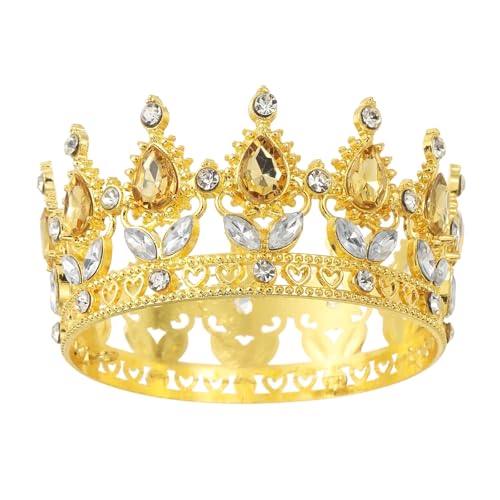 QUARKZMAN Mini-Kronenkuchenaufsätze, Legierung Königin Prinzessin Kleine Stirnreif Tiara Cupcake Herzförmig mit Kristall für Geburtstagstorten Dekoration Hochzeitsfeier, Gold/Champagner QUARKZMAN Mini-Kronenkuchenaufsätze, Legierung Königin Prinzessin Kleine Stirnreif Tiara Cupcake Herzförmig mit Kristall für Geburtstagstorten Dekoration Hochzeitsfeier, Gold/Champagner von QUARKZMAN