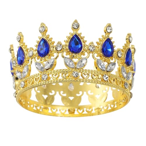 QUARKZMAN Mini Kronenkuchenaufsätze, Legierung Königin Prinzessin Kleine Stirnreif Tiara Cupcake Herzförmig mit Kristall für Geburtstagstorten Dekoration Hochzeitsfeier, Gold/Dunkelblau QUARKZMAN Mini Kronenkuchenaufsätze, Legierung Königin Prinzessin Kleine Stirnreif Tiara Cupcake Herzförmig mit Kristall für Geburtstagstorten Dekoration Hochzeitsfeier, Gold/Dunkelblau von QUARKZMAN