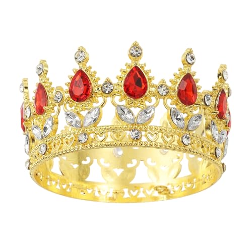 QUARKZMAN Mini-Kronenkuchenaufsätze, Legierung Königin Prinzessin Kleine Stirnreif Tiara Cupcake Herzförmig mit Kristall für Geburtstagstorten Dekoration Hochzeitsfeier, Gold/Rot QUARKZMAN Mini-Kronenkuchenaufsätze, Legierung Königin Prinzessin Kleine Stirnreif Tiara Cupcake Herzförmig mit Kristall für Geburtstagstorten Dekoration Hochzeitsfeier, Gold/Rot von QUARKZMAN