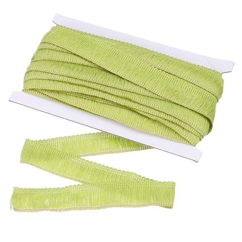 QUARKZMAN Nähen Fransenbesatz, 14 Yards 1 Zoll Quastenbesatz aus Polyester Fransen Quasten Spitzenbesatz Band für Kleidungsaccessoires DIY Nähen Handwerk Dekoration, Grasgrün von QUARKZMAN
