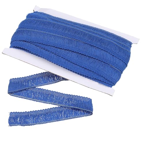 QUARKZMAN Nähen Fransenbesatz, 14 Yards 1 Zoll Quastenbesatz aus Polyester Fransen Quasten Spitzenbesatz Band für Kleidungszubehör DIY Nähen Handwerk Dekoration, Dunkelblau von QUARKZMAN