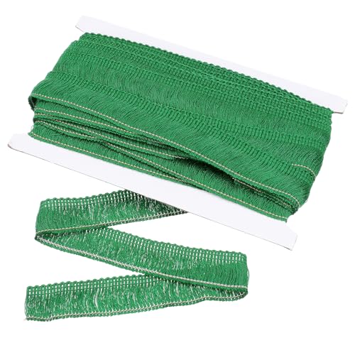 QUARKZMAN Nähen Fransenbesatz, 14 Yards 1 Zoll Quastenbesatz aus Polyester Fransen Quasten Spitzenbesatz Band für Kleidungszubehör DIY Nähen Handwerk Dekoration, Dunkelgrün von QUARKZMAN