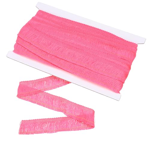 QUARKZMAN Nähen Fransenbesatz, 14 Yards 1 Zoll Quastenbesatz aus Polyester Fransen Quasten Spitzenbesatz Band für Kleidungszubehör DIY Nähen Handwerk Dekoration, Hellrosa von QUARKZMAN