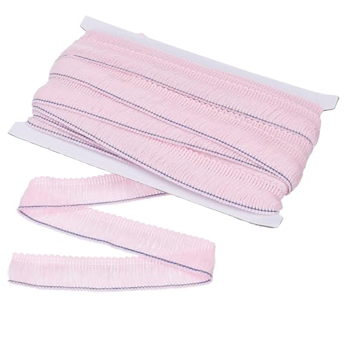 QUARKZMAN Nähen Fransenbesatz, 14 Yards 1 Zoll Quastenbesatz aus Polyester Fransen Quasten Spitzenbesatz Band für Kleidungszubehör DIY Nähen Handwerk Dekoration, Pink von QUARKZMAN