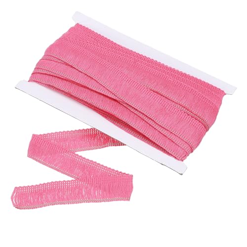 QUARKZMAN Nähen Fransenbesatz, 14 Yards 1 Zoll Quastenbesatz aus Polyester Fransen Quasten Spitzenbesatz Band für Kleidungszubehör DIY Nähen Handwerk Dekoration, Rosarot von QUARKZMAN