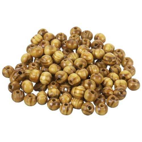 QUARKZMAN Natürliche Holzperlen, 100 Stück 6mm Durchmesser Hellbraune runde lose Spacer-Perlen für DIY-Schmuckarmband, 2mm Loch QUARKZMAN Natürliche Holzperlen, 100 Stück 6mm Durchmesser Hellbraune runde lose Spacer-Perlen für DIY-Schmuckarmband, 2mm Loch von QUARKZMAN