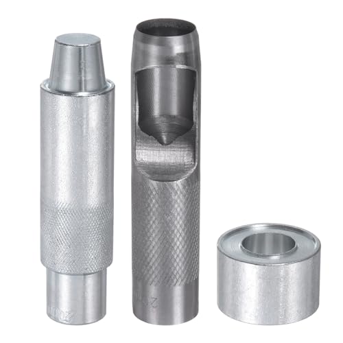 QUARKZMAN Ösenlochstanze Werkzeug 20mm/0,79" Leder Hohlstanzwerkzeug 20mm Montagewerkzeug 45# Stahl Ösenwerkzeug Set mit Basis für Stoff Kleidung Handwerk Taschen von QUARKZMAN