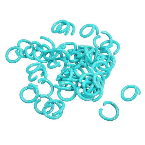 QUARKZMAN Offene Biegeringe, 10 mm, bunte O-Ring-Verbindungsstücke für die Herstellung von DIY-Schmuck, Kohlenstoffstahl, Minze, 100 Stück von QUARKZMAN